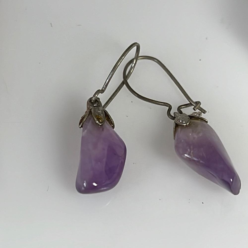 Tumbled amethyst drop Earrings